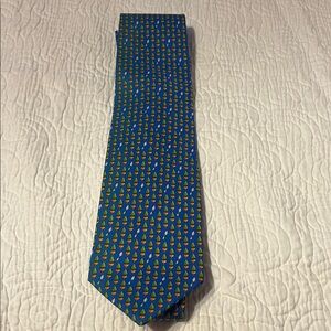 Blue and Yellow Patterned Men's Tie